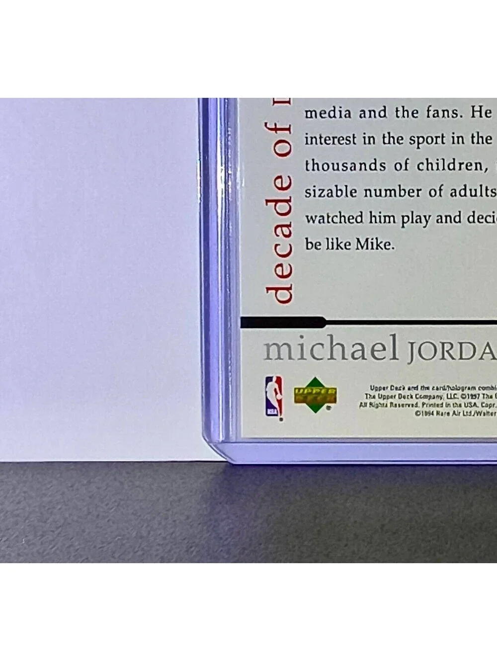 Michael Jordan 1997 Upper Deck Rare MJ Air Decade of Dominance #64 Card Bulls